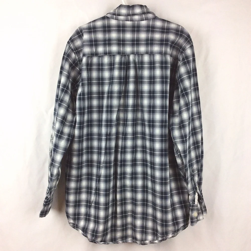 Gap Kids Shirt‎ Boys Size XL / 12 Long Sleeve Button Down Navy Blue Plaid